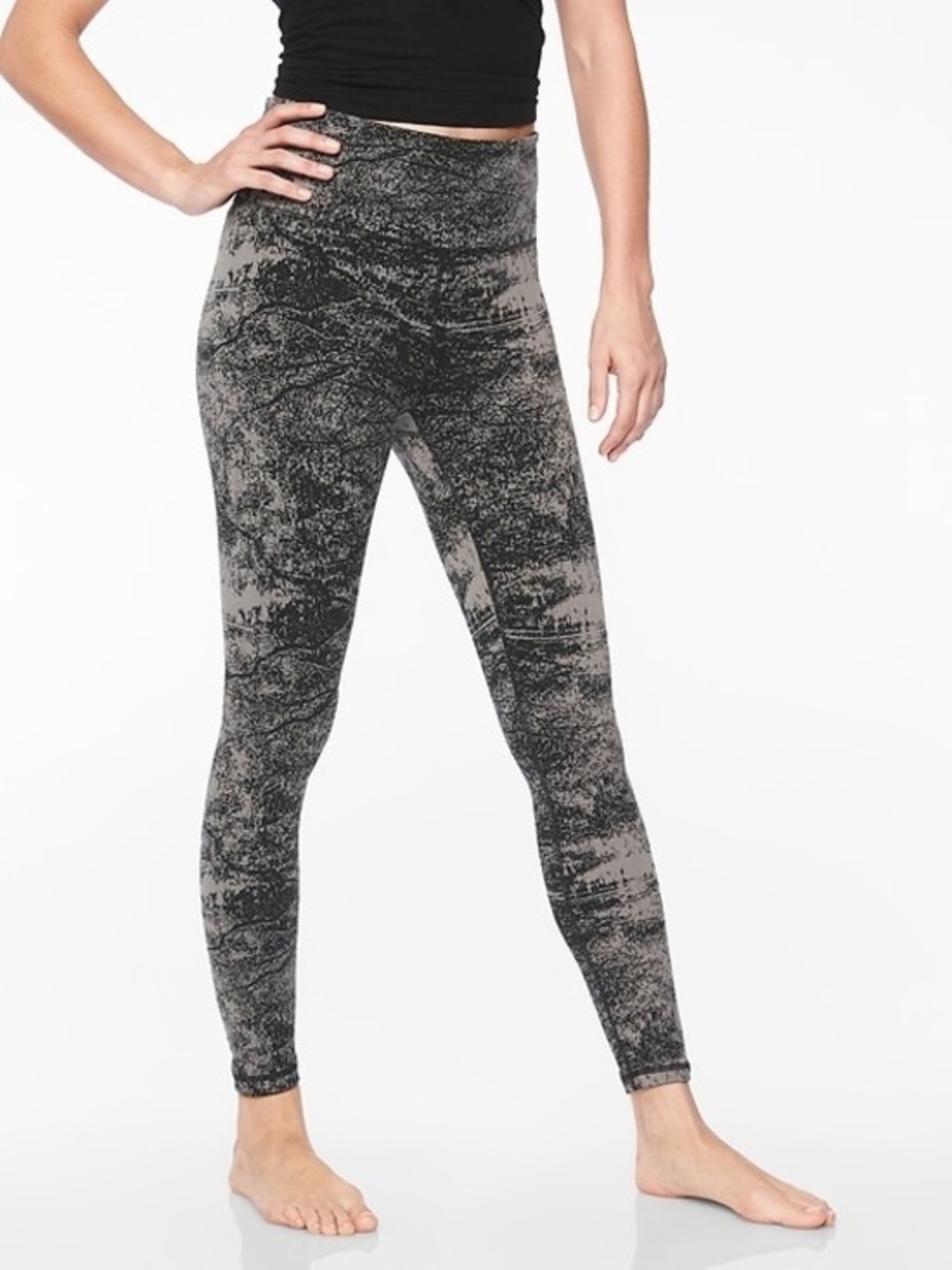 Athleta Elation Glades 7/8 Leggings Flagstone Gray Black Women’s size XS